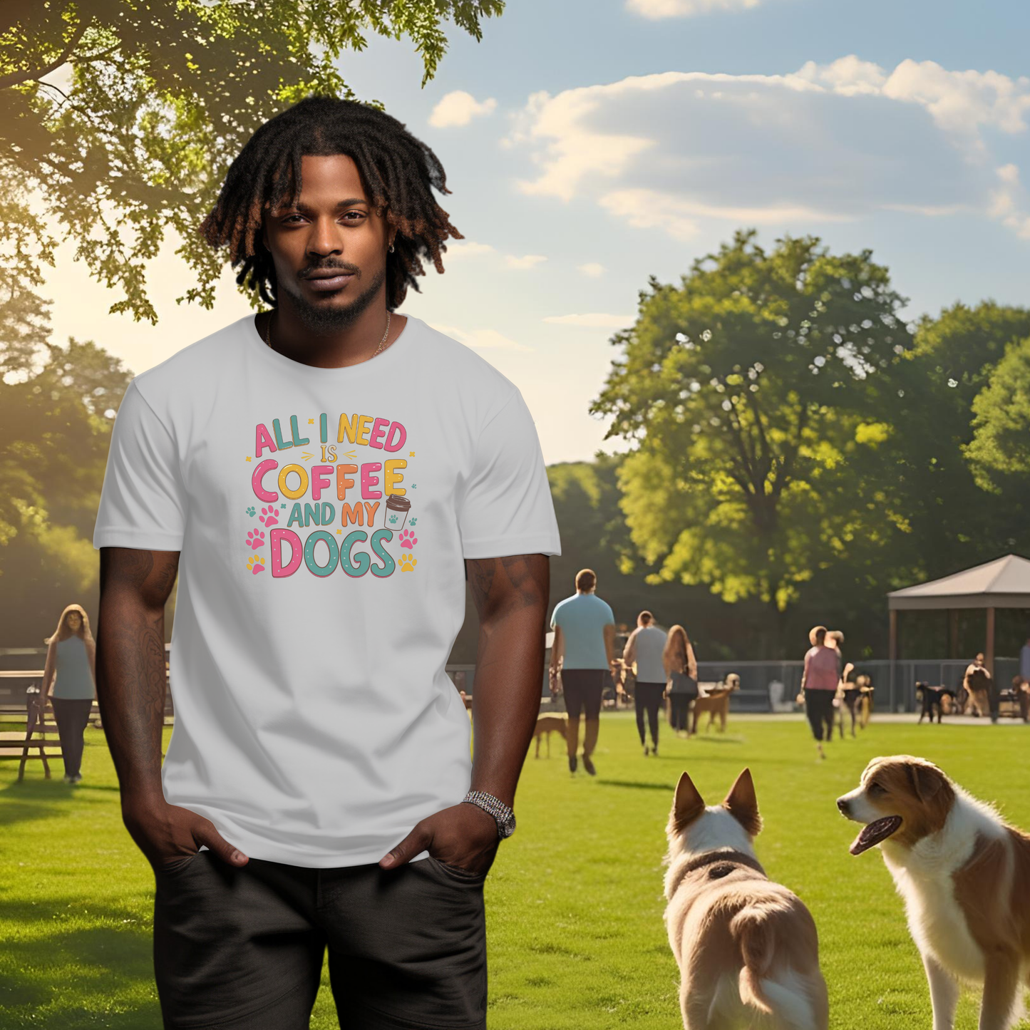 All I Need is Coffee and My Dogs Short Sleeve T