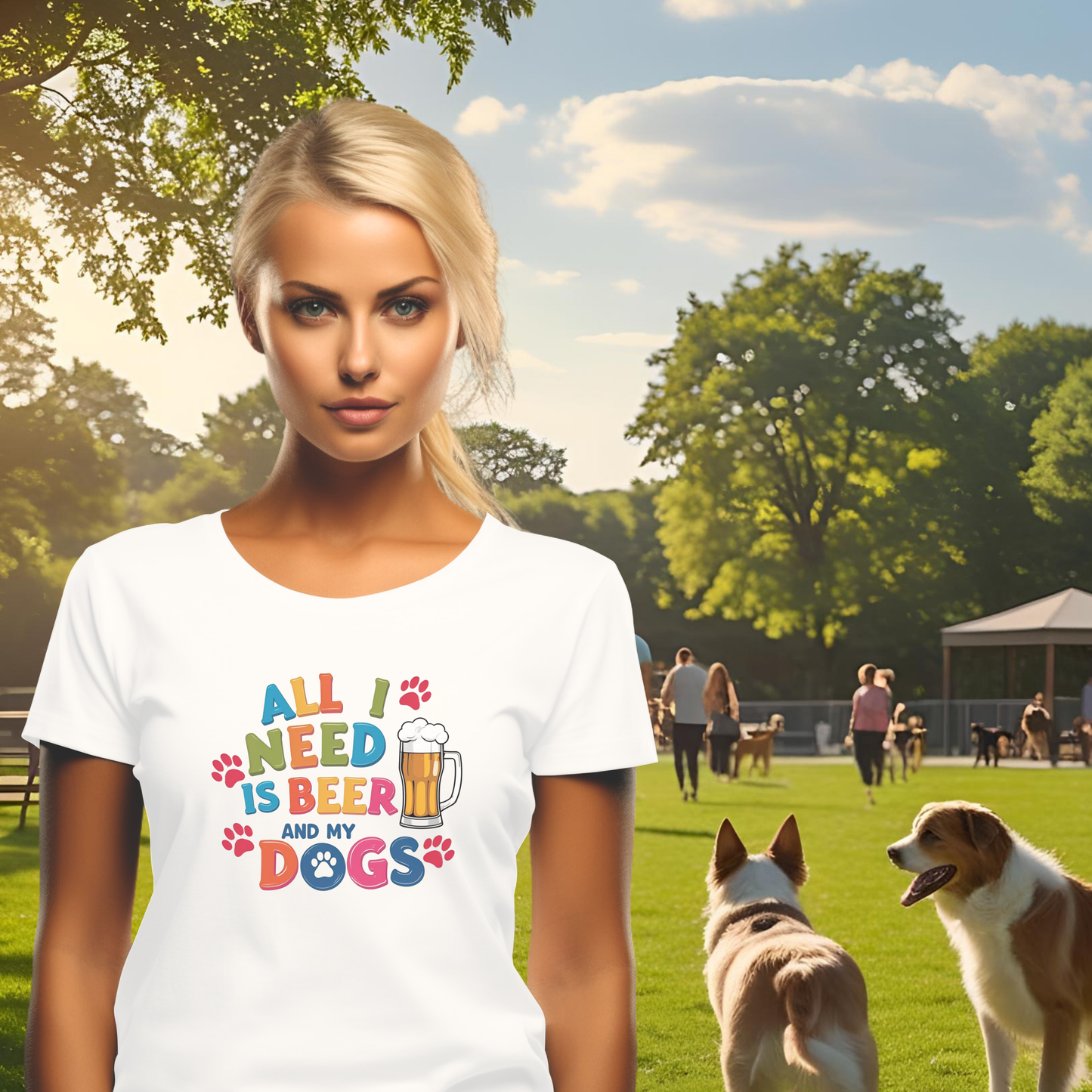 All I Need is Beer and My Dogs Short Sleeve T