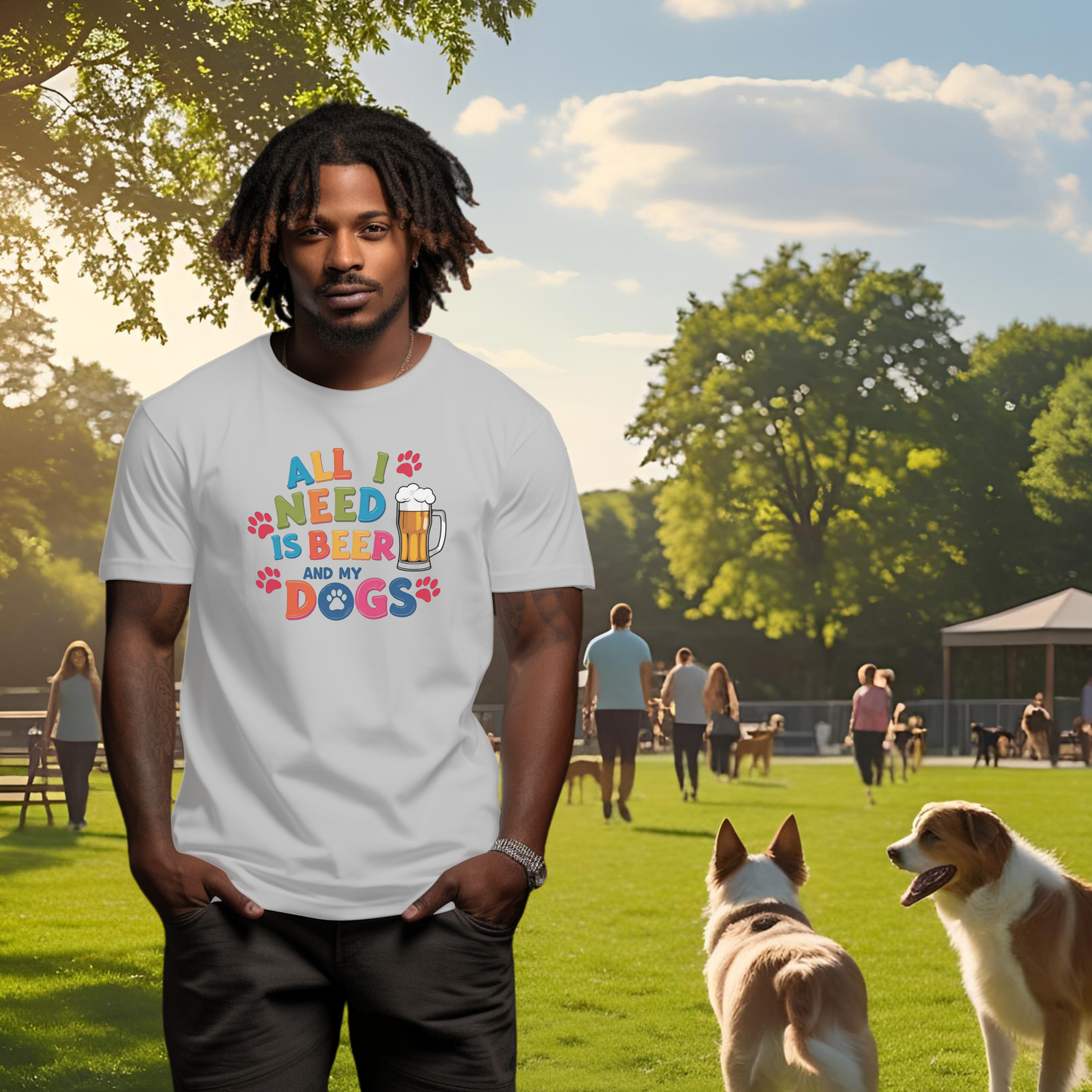 All I Need is Beer and My Dogs Short Sleeve T