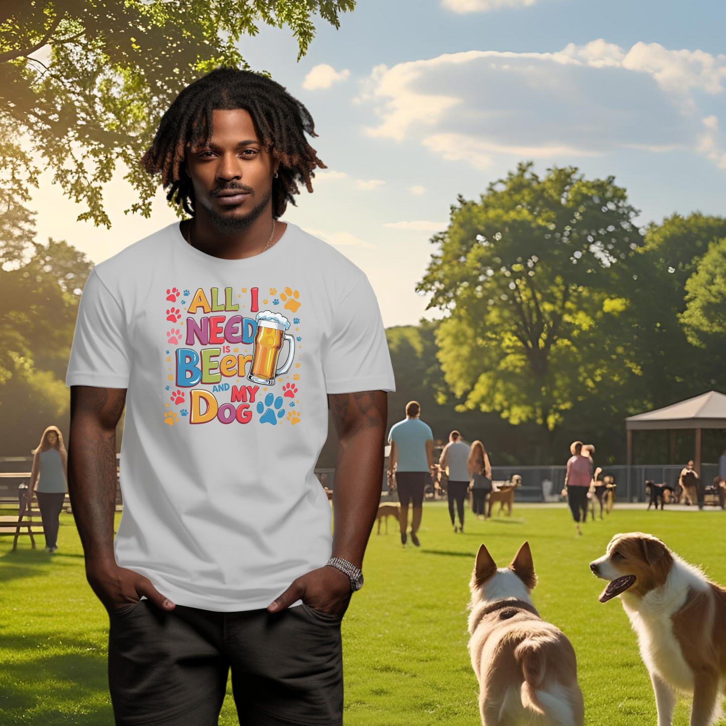 All I Need is Beer and My Dog Short Sleeve T