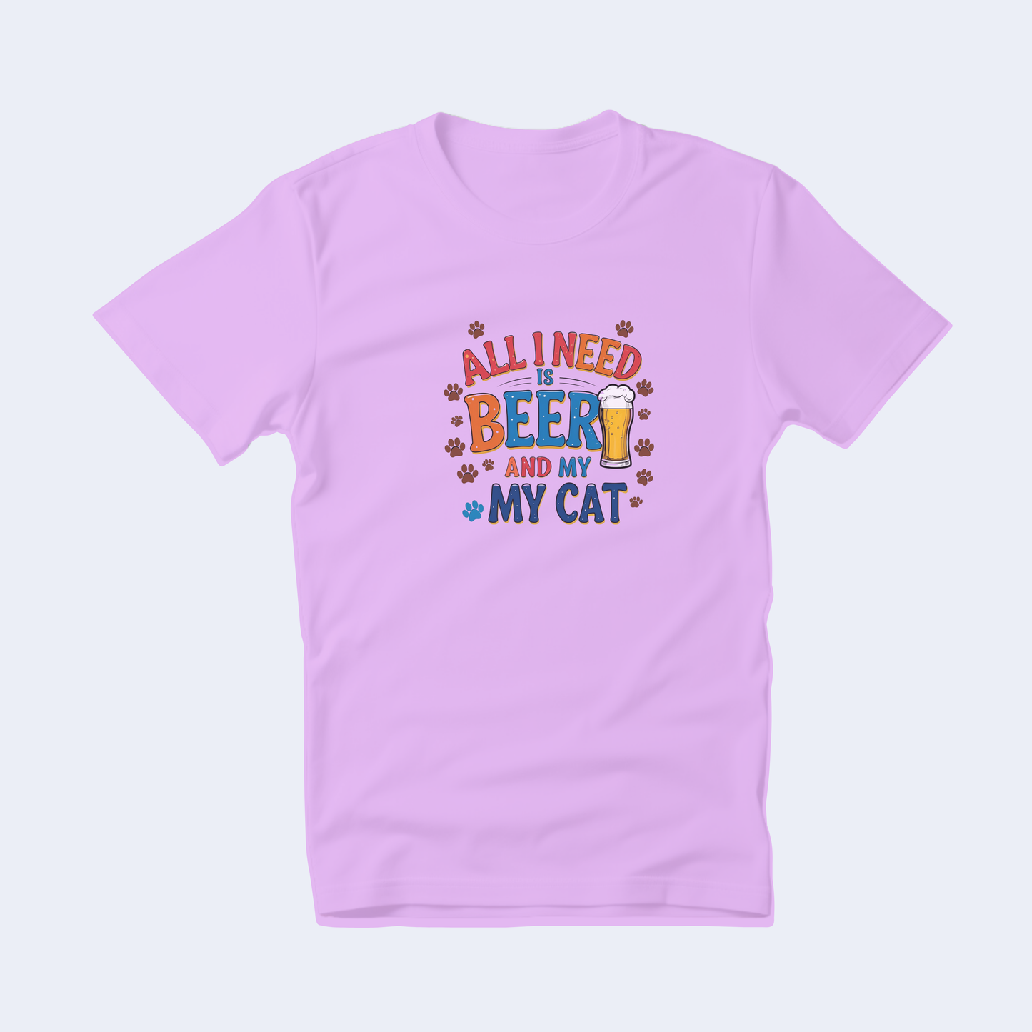 All I Need is Beer and My Cat Short Sleeve T