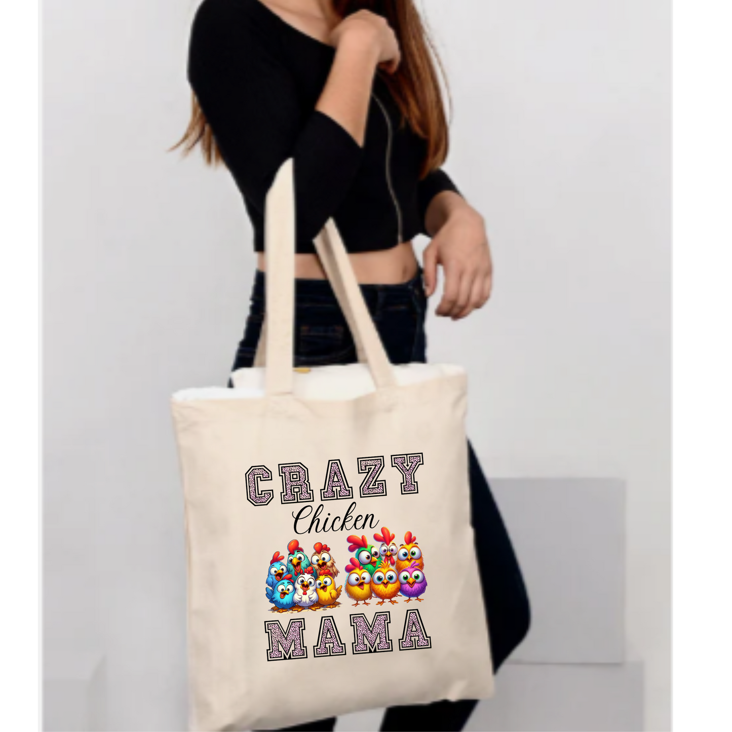 Crazy Chicken MAMA Tote Bag