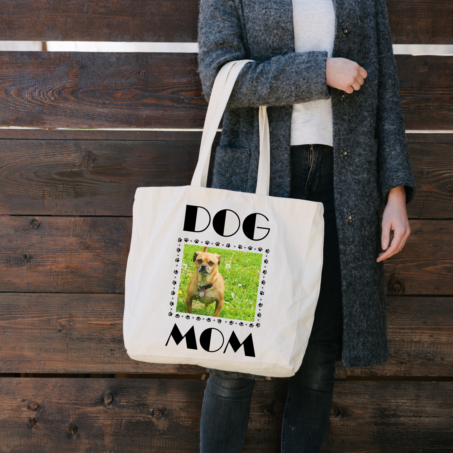 Custom Dog Mom Tote Bag