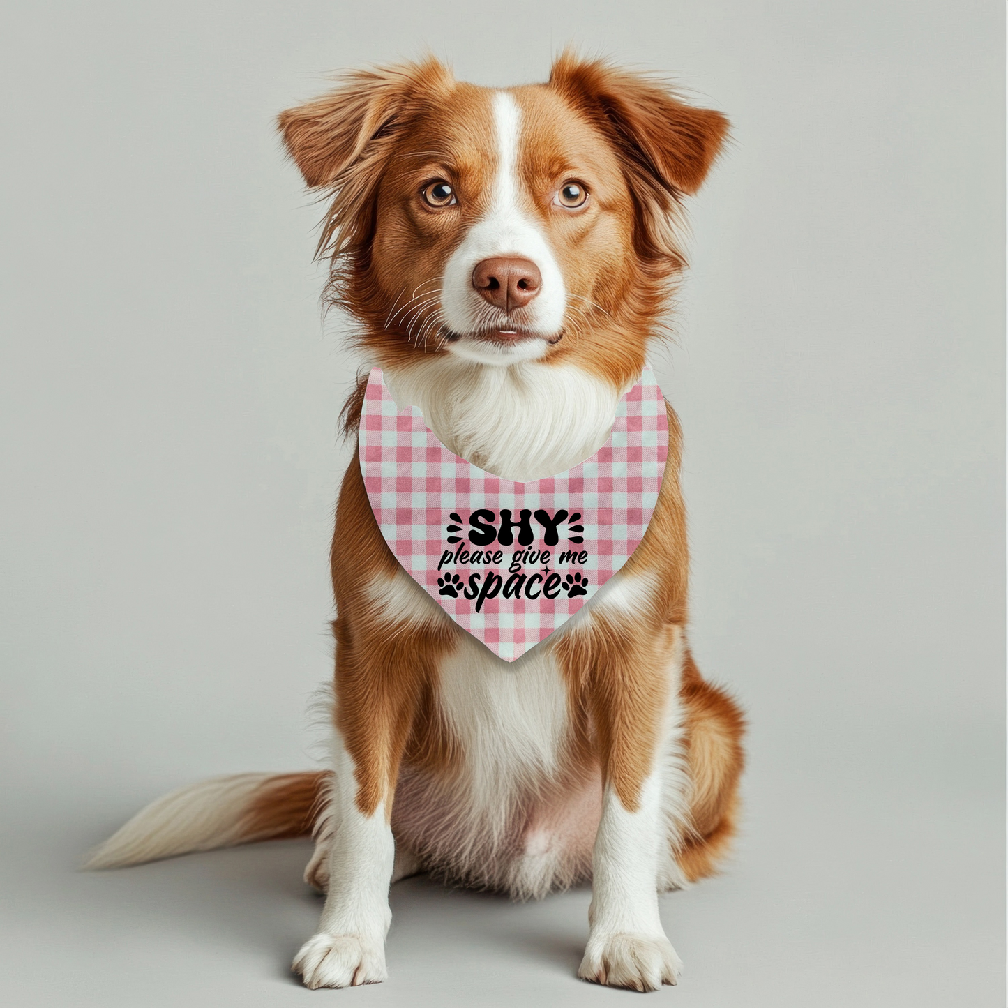Shy Pet Bandana on Plaid