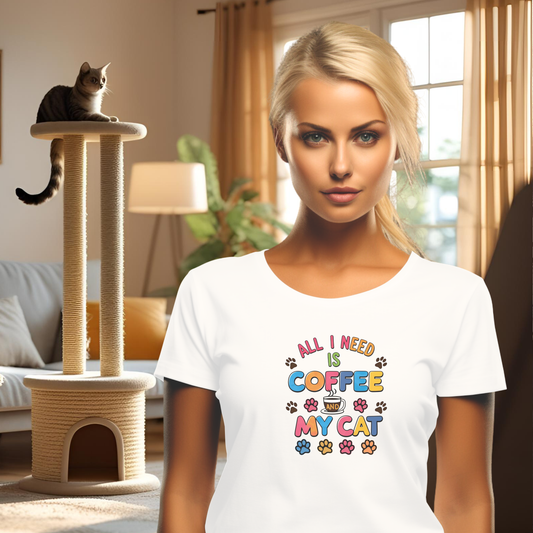 All I Need is Coffee and My Cat Short Sleeve T