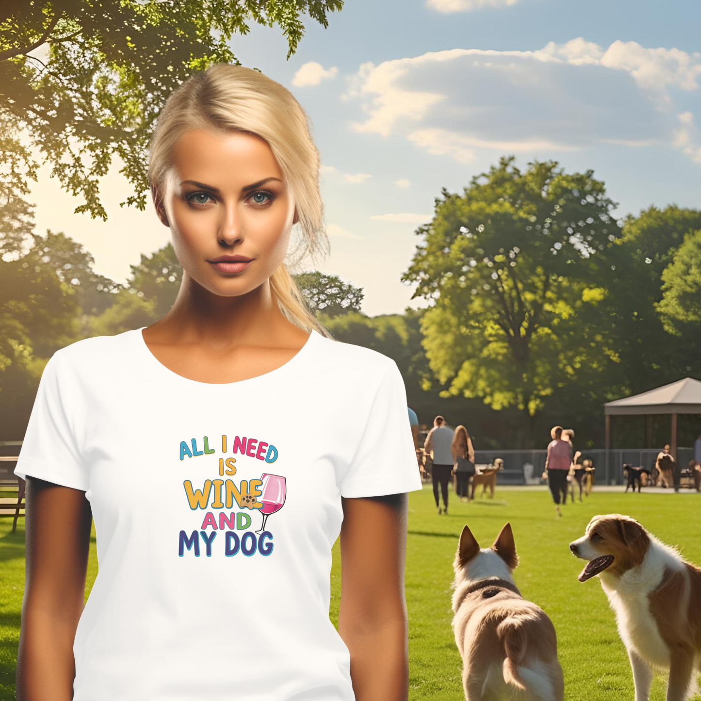 All I Need is Wine and My Dog Short Sleeve T