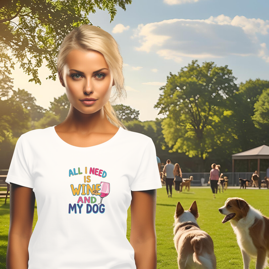All I Need is Wine and My Dog Short Sleeve T