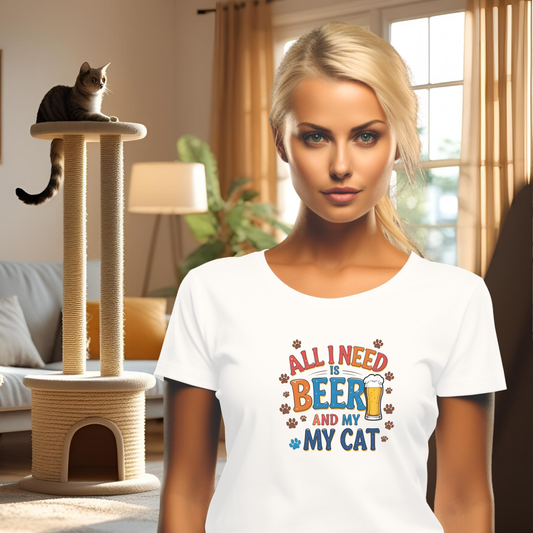 All I Need is Beer and My Cat Short Sleeve T