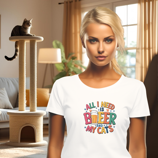 All I Need is Beer and My Cats Short Sleeve T