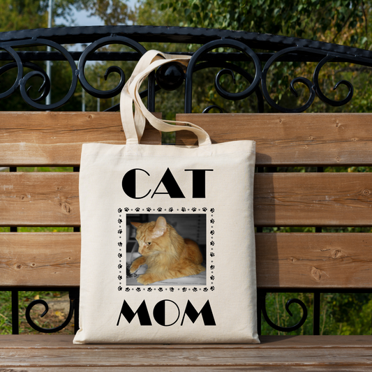 Custom Cat Mom Tote Bag