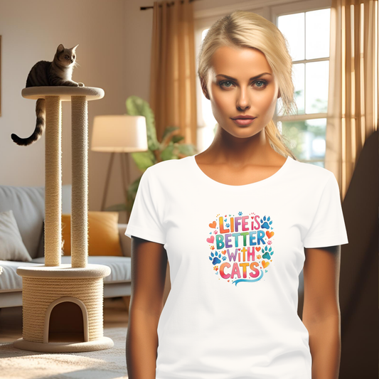 Life is Better with Cats Short Sleeve T