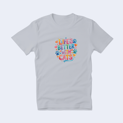 Life is Better with Cats Short Sleeve T