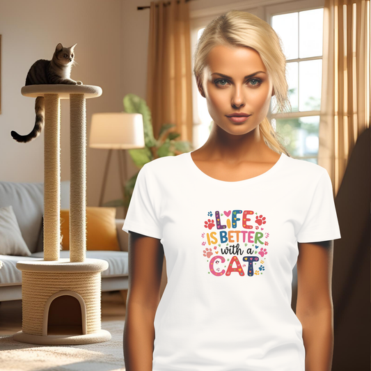 Life is Better with a Cat Short Sleeve T