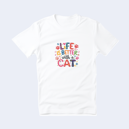 Life is Better with a Cat Short Sleeve T