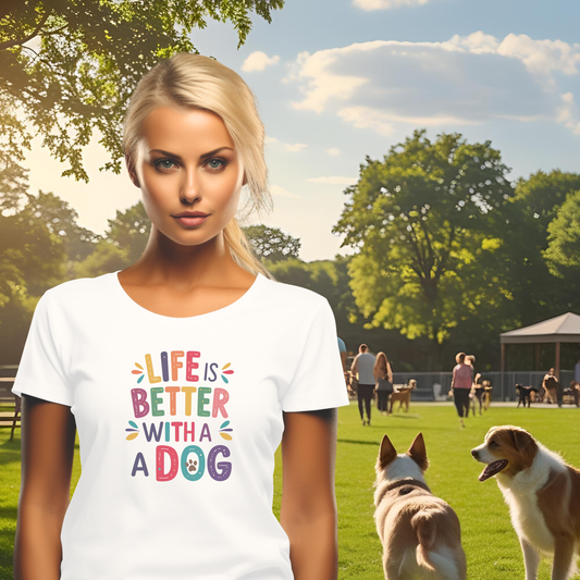Custom Life is Better with a Dog Short Sleeve T