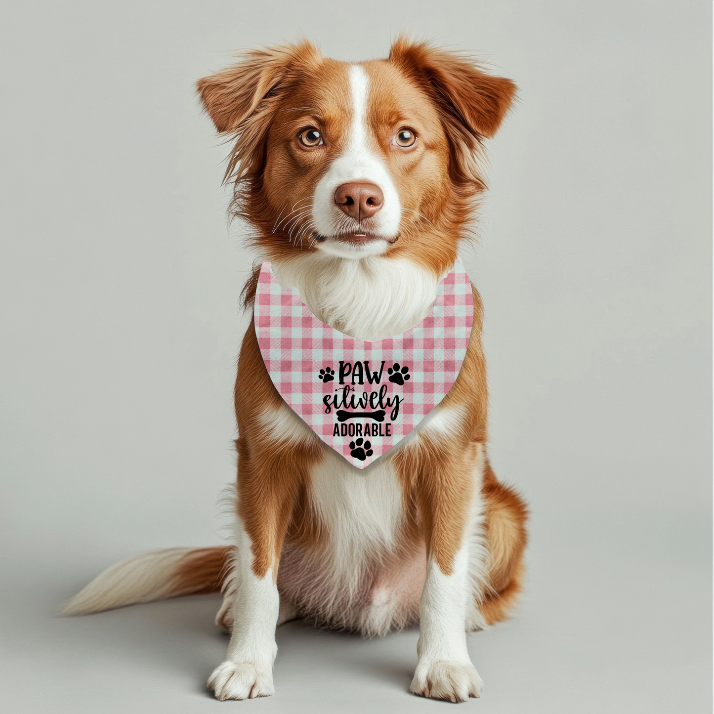 Pawsitively Adorable Dog Bandana on Plaid